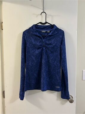 Eddie Bauer Women's Navy Blue Long-Sleeve Quarter-Zip Running Jacket